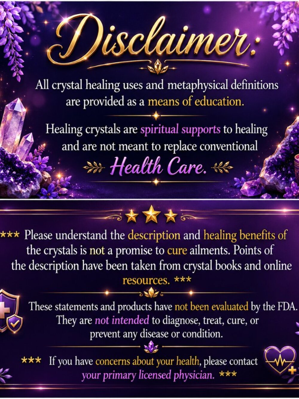 Crystal Info/Disclaimer